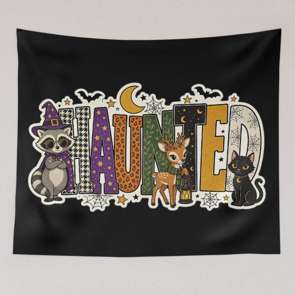 Item preview, Haunted Letter Block Shirt | Cute Animal Halloween Design designed and sold by MOCH- ART.