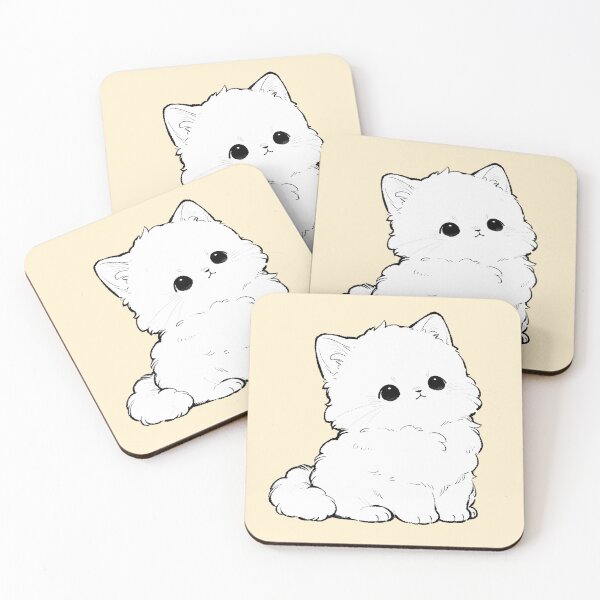 Aperçu de l'œuvre Dessin de chaton mignon et duveteux Kawaii créée et vendue par jianina-alondra.