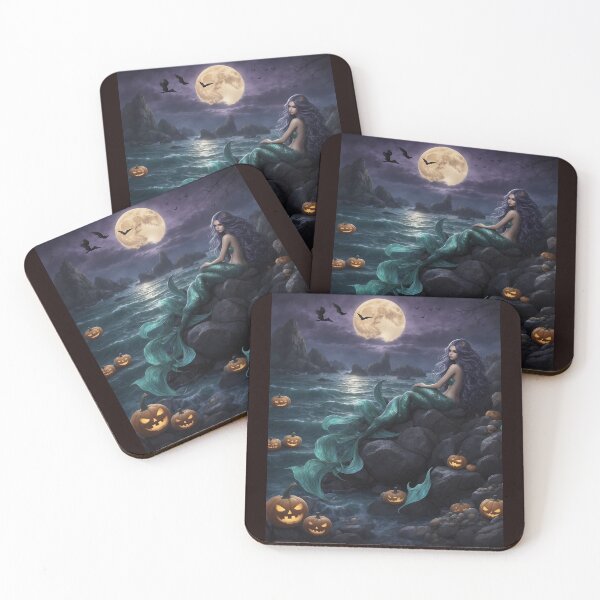 Item preview, Halloween Mermaid – Gothic Moonlit Ocean Fantasy designed and sold by Shiwwa.