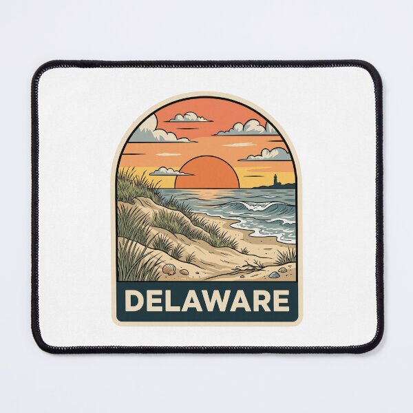 Item preview, intage Delaware Coastal Lighthouse Beach Sunset Travel Graphic designed and sold by Paper Drip.