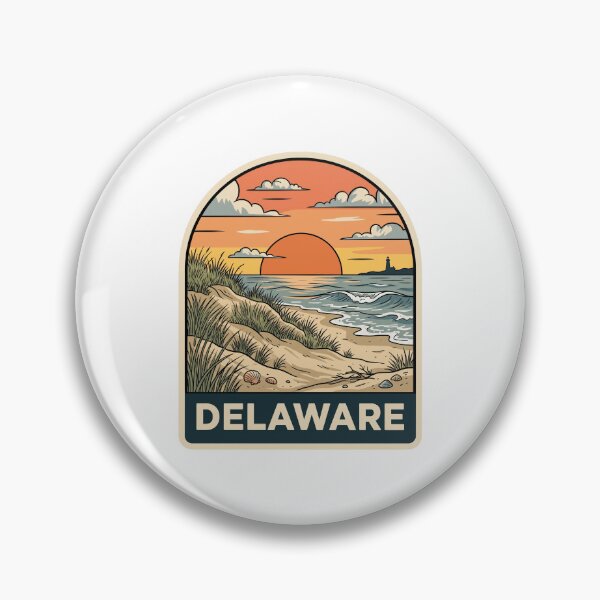 Item preview, intage Delaware Coastal Lighthouse Beach Sunset Travel Graphic designed and sold by Paper Drip.