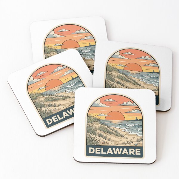 Item preview, intage Delaware Coastal Lighthouse Beach Sunset Travel Graphic designed and sold by Paper Drip.