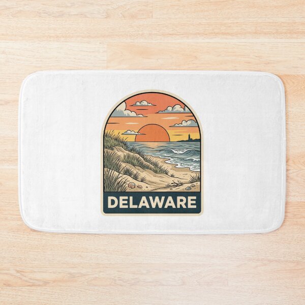 Item preview, intage Delaware Coastal Lighthouse Beach Sunset Travel Graphic designed and sold by Paper Drip.