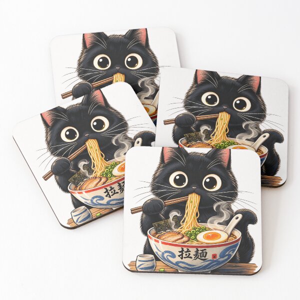 Item preview, Kawaii Ramen Cat Retro Japanese Noodles Artwork designed and sold by justsomeweird.