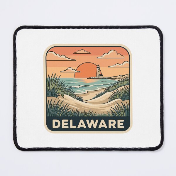 Item preview, intage Delaware Coastal Lighthouse Beach Sunset Travel Graphic designed and sold by Paper Drip.