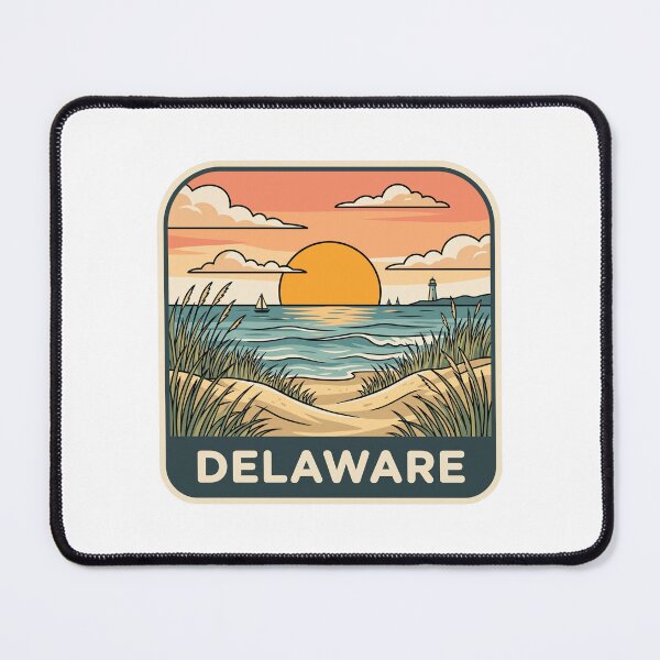 Item preview, intage Delaware Coastal Lighthouse Beach Sunset Travel Graphic designed and sold by Paper Drip.