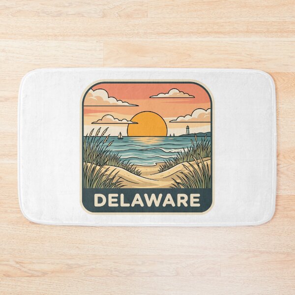 Item preview, intage Delaware Coastal Lighthouse Beach Sunset Travel Graphic designed and sold by Paper Drip.
