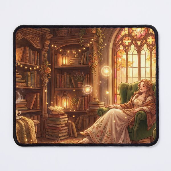 Item preview, Princess Reading in Castle Library | Fantasy Book Lover Art designed and sold by SebastianSpace.