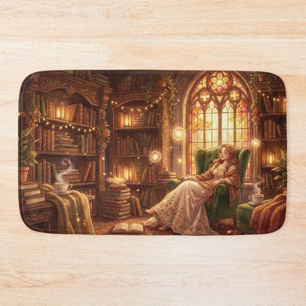 Item preview, Princess Reading in Castle Library | Fantasy Book Lover Art designed and sold by SebastianSpace.