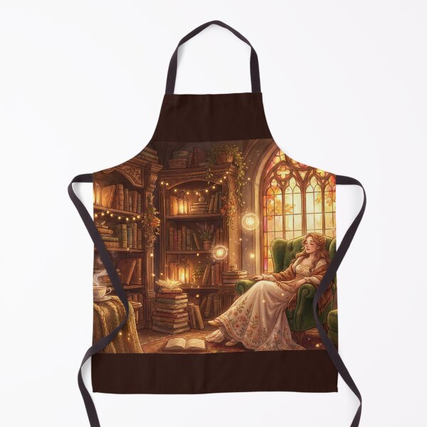 Item preview, Princess Reading in Castle Library | Fantasy Book Lover Art designed and sold by SebastianSpace.