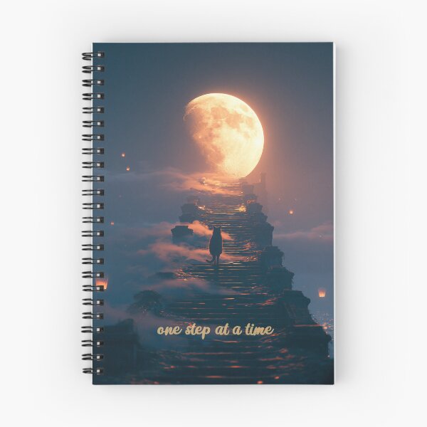Item preview, One Step at a Time – Black Cat Climbing to the Moon designed and sold by DimyMoon.