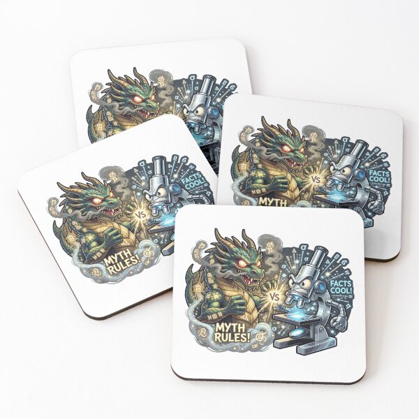 Item preview, Mythical Dragon Versus Microscope Truth Battle Sticker designed and sold by Imaginarium of Chaos falcon88 .