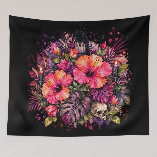 Item preview, Gothic Tropical Hibiscus Garden | Dark Floral Art designed and sold by IamNolmo.