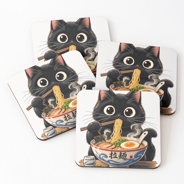 Item preview, Kawaii Ramen Cat Retro Japanese designed and sold by justsomeweird.