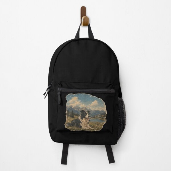 Item preview, Retro Border Collie Mountain Landscape designed and sold by Bartas2026.