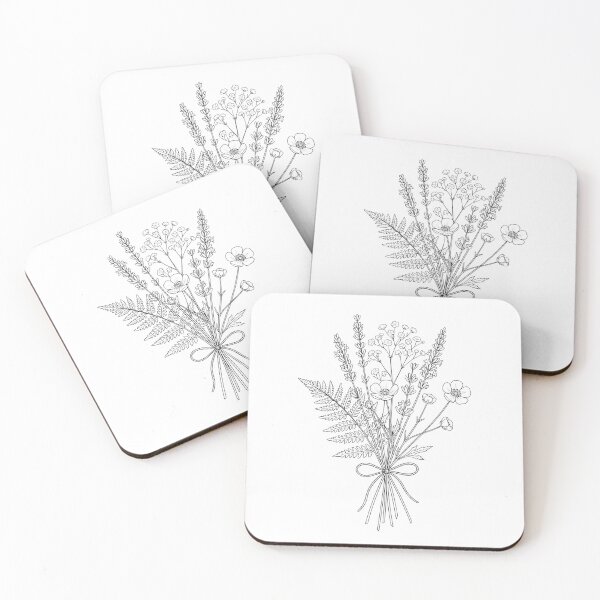Item preview, Botanical Bouquet Line Art Illustration designed and sold by DripmintCo.