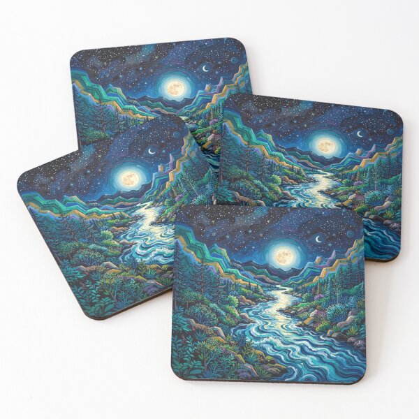 Item preview, Moonlight Over A Mountain Stream designed and sold by Home Decor Art.