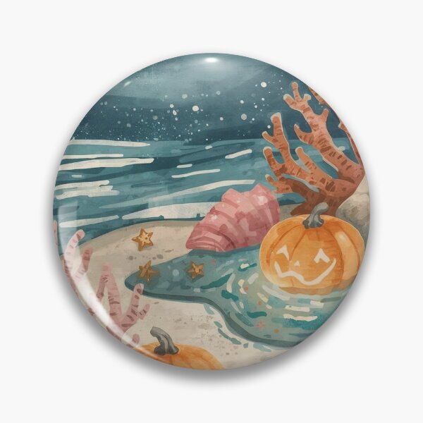 Item preview, Pumpkin Tidepools – Seaside Halloween Cottagecore designed and sold by Deezyned.