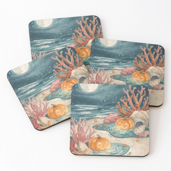 Item preview, Pumpkin Tidepools – Seaside Halloween Cottagecore designed and sold by Deezyned.