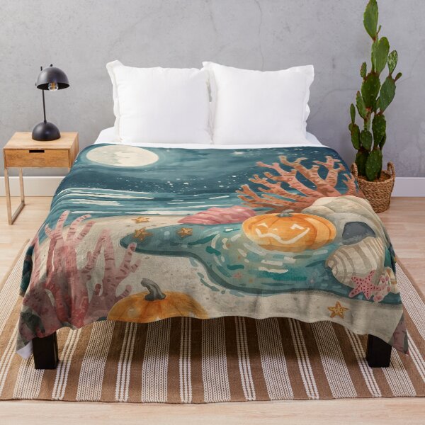 Item preview, Pumpkin Tidepools – Seaside Halloween Cottagecore designed and sold by Deezyned.