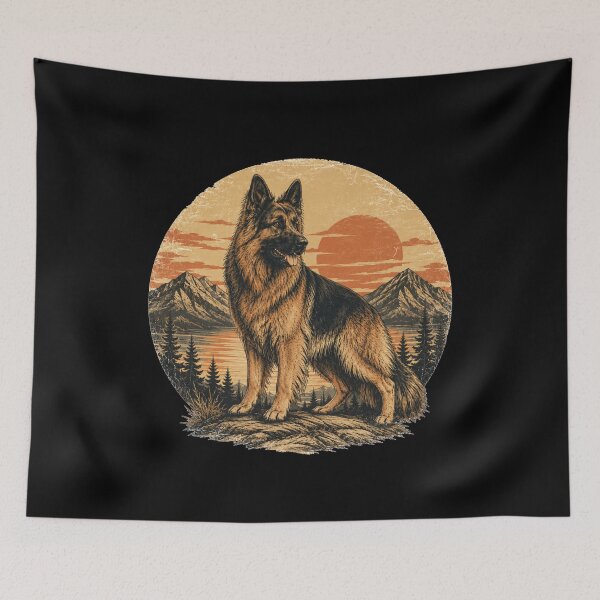 Item preview, Vintage German Shepherd Sunset designed and sold by Bartas2026.
