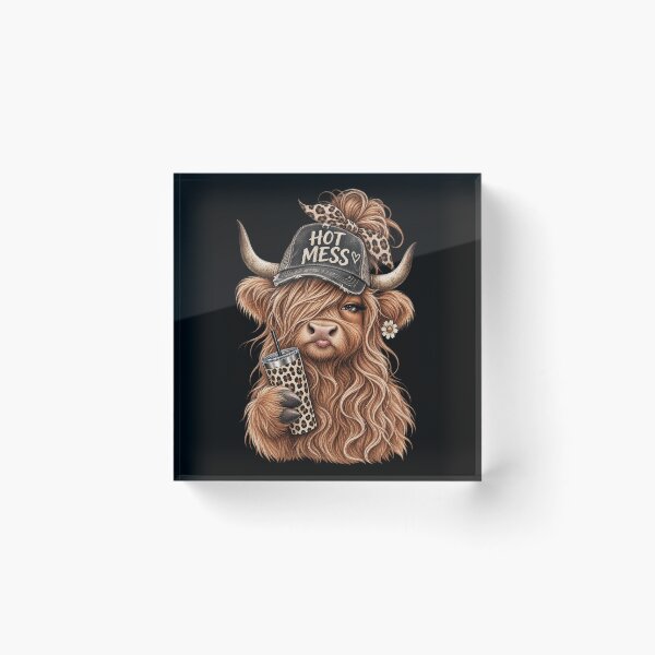 Item preview, Hot Mess Highland Cow Funny Cute Coffee Lover Graphic designed and sold by will freed18.