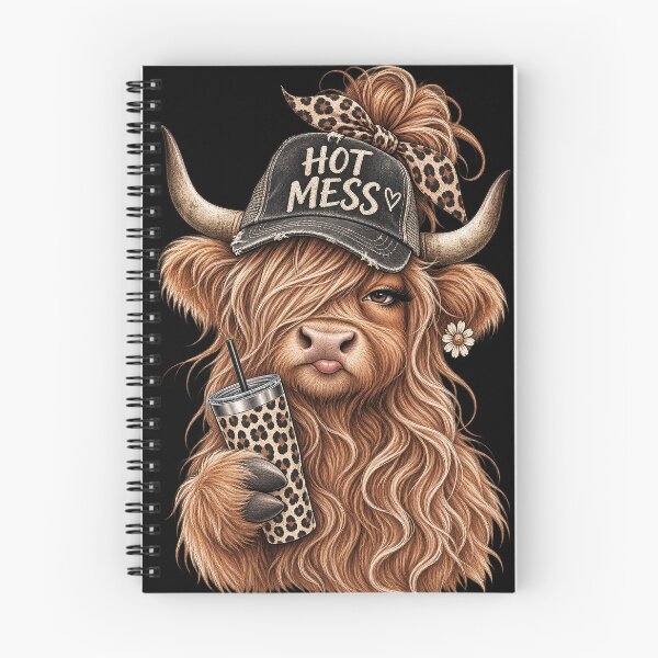 Item preview, Hot Mess Highland Cow Funny Cute Coffee Lover Graphic designed and sold by will freed18.