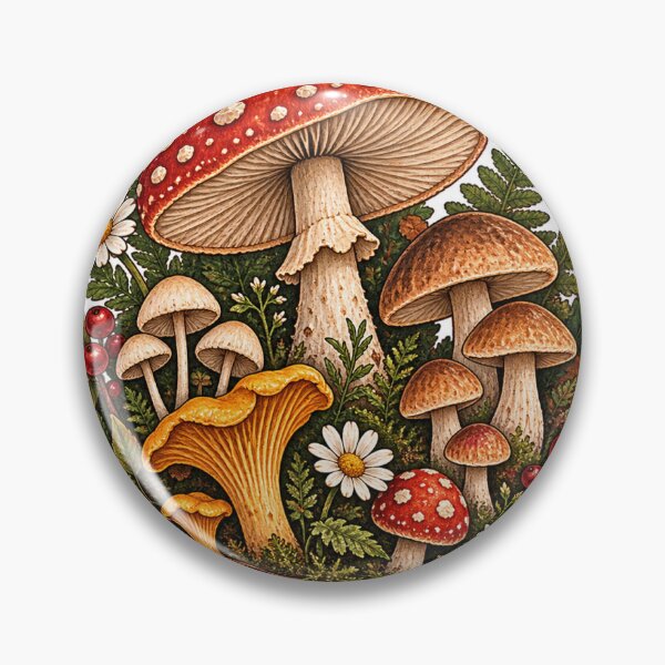 Item preview, Enchanted Woodland Mushroom Forest Sticker designed and sold by InkPixell.