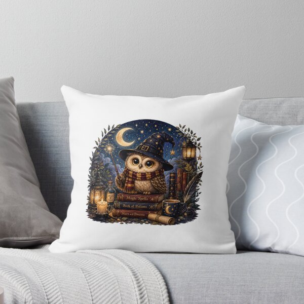 Item preview, Magic Owl Wizard – Cozy Fantasy Night Watercolor designed and sold by NestDesigns01.