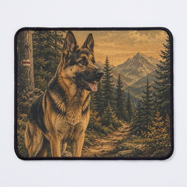 Item preview, Vintage German Shepherd Hiking Adventure designed and sold by Bartas2026.