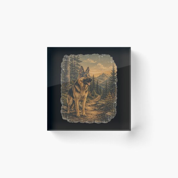 Item preview, Vintage German Shepherd Hiking Adventure designed and sold by Bartas2026.