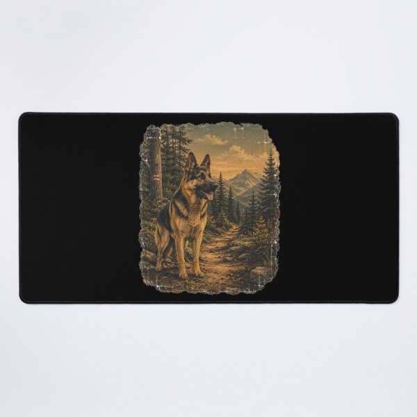 Item preview, Vintage German Shepherd Hiking Adventure designed and sold by Bartas2026.