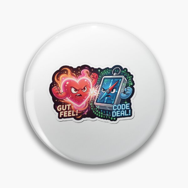 Item preview, Glowing Heart Versus Digital Compass Choice Sticker designed and sold by Imaginarium of Chaos falcon88 .