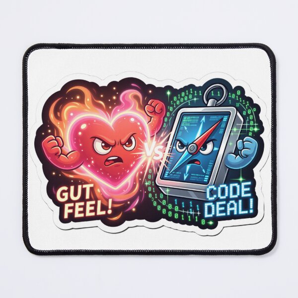 Item preview, Glowing Heart Versus Digital Compass Choice Sticker designed and sold by Imaginarium of Chaos falcon88 .