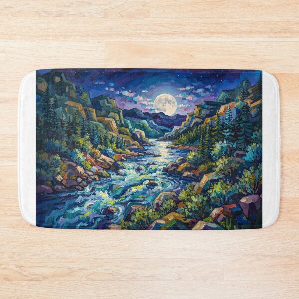 Item preview, Moonlight Over A Mountain Stream designed and sold by Home Decor Art.