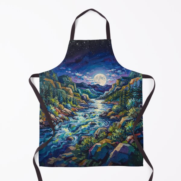 Item preview, Moonlight Over A Mountain Stream designed and sold by Home Decor Art.