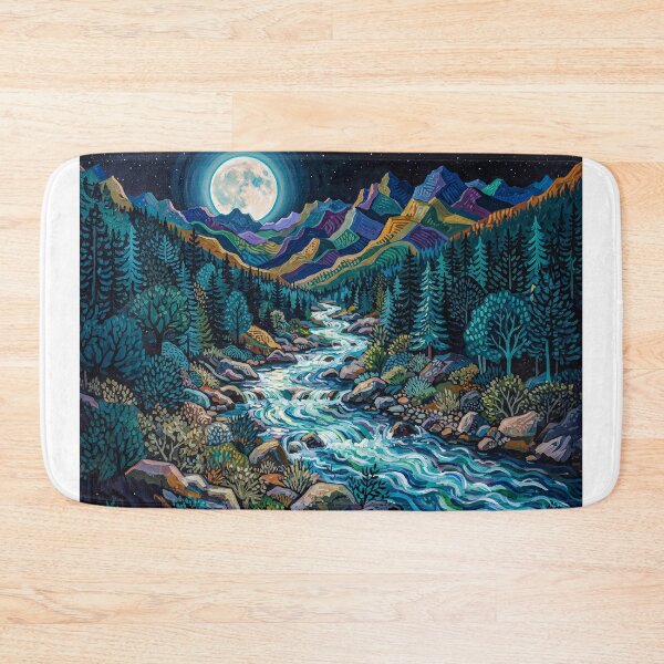 Item preview, Moonlight Over A Mountain Stream designed and sold by Home Decor Art.