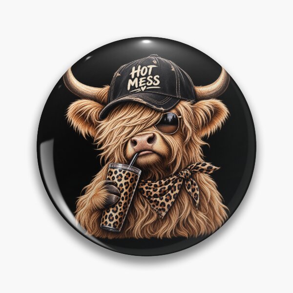 Item preview, Hot Mess Highland Cow Funny Cute Coffee Lover Graphic designed and sold by will freed18.