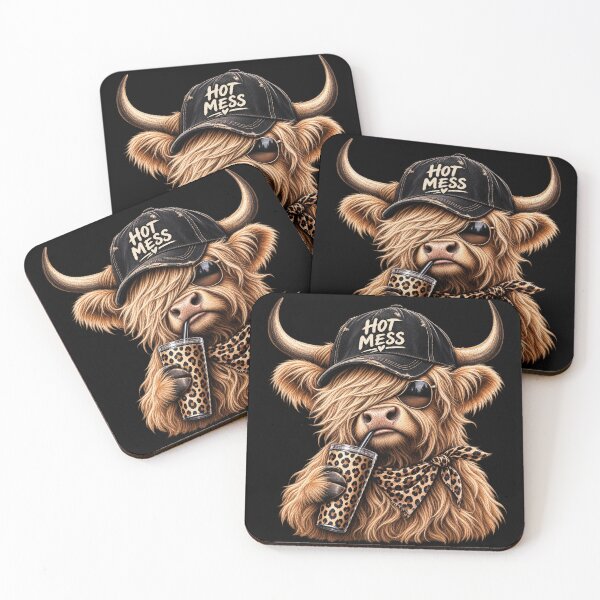Item preview, Hot Mess Highland Cow Funny Cute Coffee Lover Graphic designed and sold by will freed18.