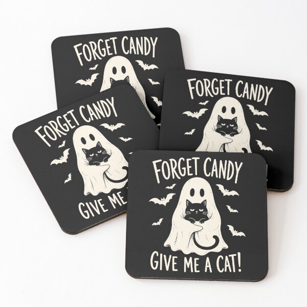 Item preview, Forget Candy Give Me a Cat - Funny Black Cat Ghost Halloween designed and sold by will freed18.