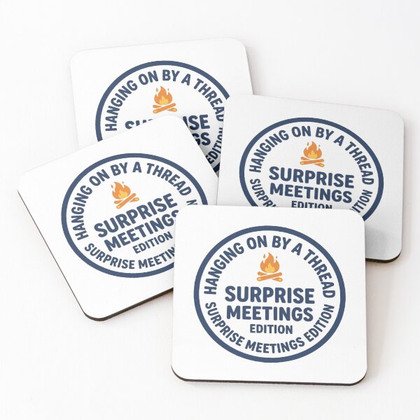 Item preview, Hanging On By A Thread Surprise Meetings Edition Funny Office Work Sarcastic Quote designed and sold by raedattia.
