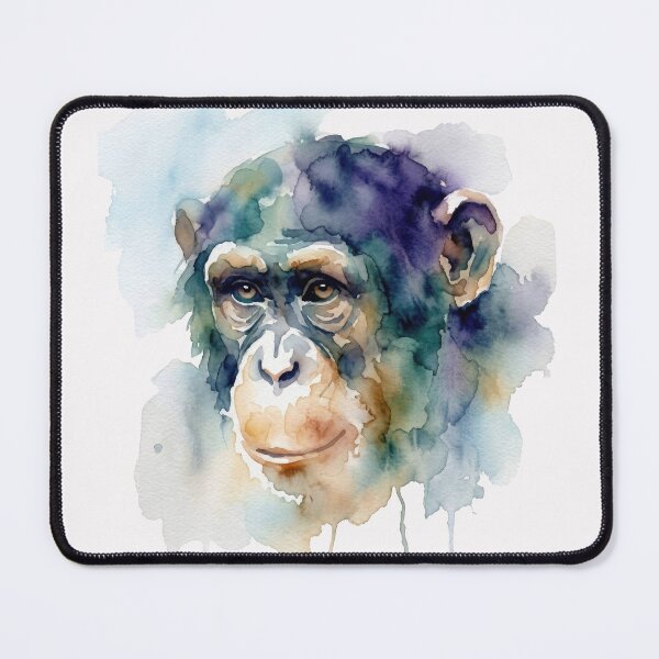 Item preview, Chimpanzee, Indigo Teal Downward Gaze designed and sold by caracatita75.