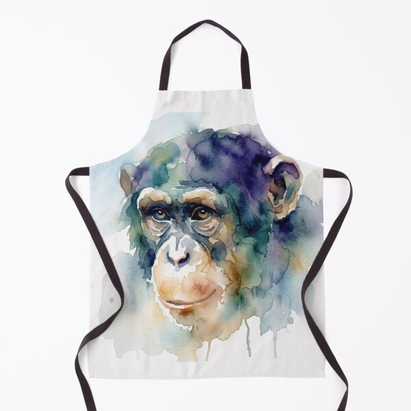 Item preview, Chimpanzee, Indigo Teal Downward Gaze designed and sold by caracatita75.