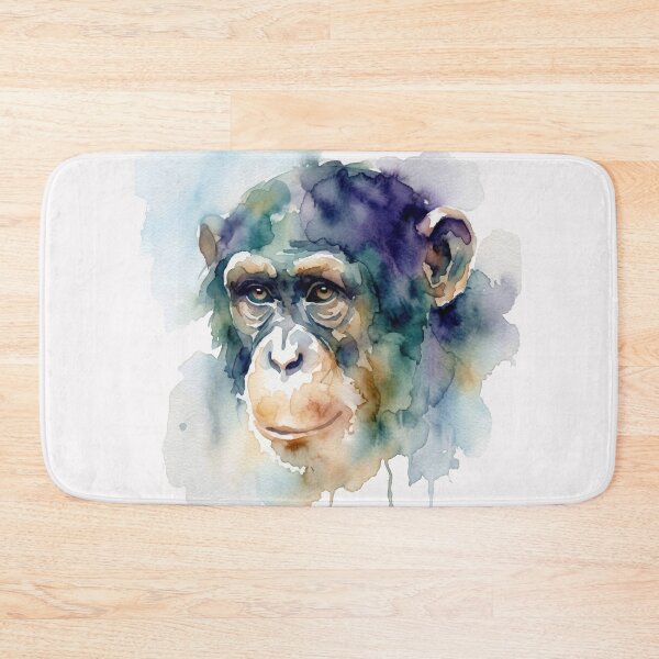 Item preview, Chimpanzee, Indigo Teal Downward Gaze designed and sold by caracatita75.