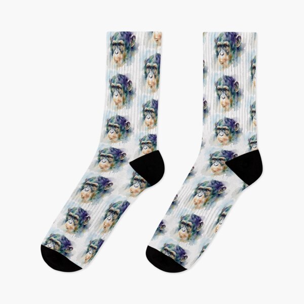 Item preview, Chimpanzee, Indigo Teal Downward Gaze designed and sold by caracatita75.