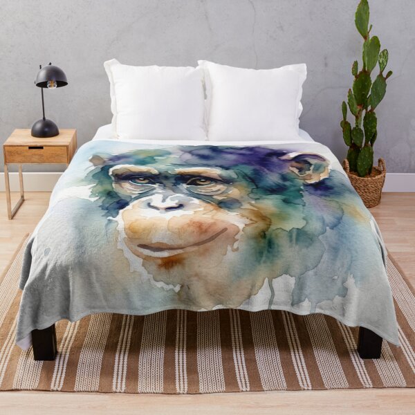 Item preview, Chimpanzee, Indigo Teal Downward Gaze designed and sold by caracatita75.