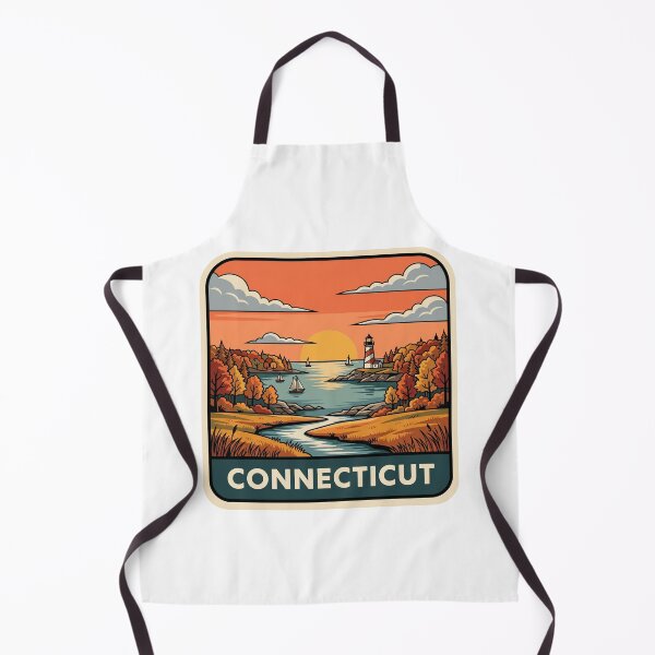 Item preview, Retro Connecticut Coastal Lighthouse Autumn Travel Badge designed and sold by Paper Drip.