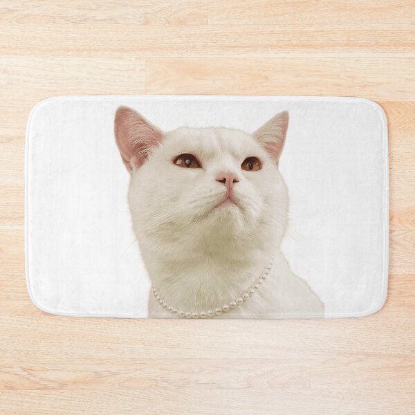 Item preview, Elegant White Cat Wearing Pearl Necklace designed and sold by L&L.