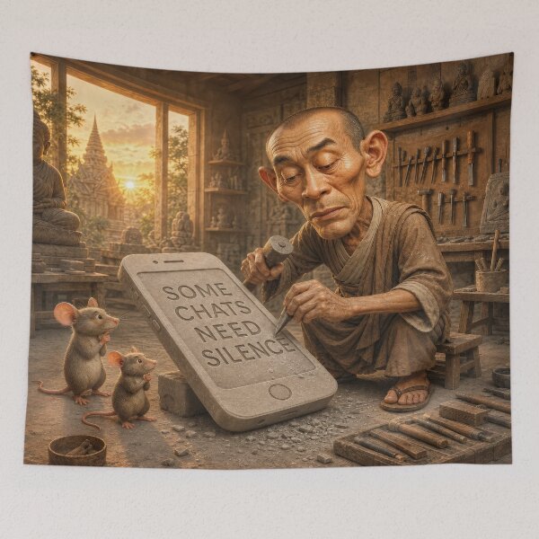 Item preview, Social Media Detox Offline Sculpting A Stone Smartphone designed and sold by The Brother Wu Collection.