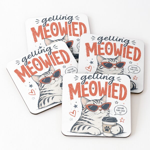 Item preview, Getting Meowied Funny Coffee Cat Coffee Lover Cute Cat Design designed and sold by ucpstudio.